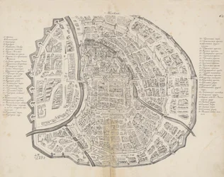 Kart over Moskva. Fra: Augustin von Meyerberg og hans reise til Russland, 1661.