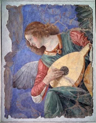 Engel som spiller lutt, ca. 1480 (løsrevet freske)