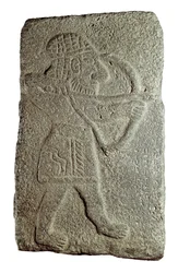 Hettittisk bueskytter, fra Palace of Kapara, King of Guzana, i Tell Halaf (Syria), 9. århundre f.Kr. (lavt relieff på stein)