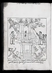 MS Hunter 242 f.240v The Burning of the Temples, Tlaxcala