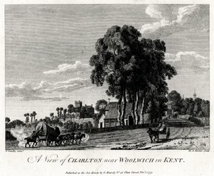 En utsikt over Charlton nær Woolwich i Kent, 1775.