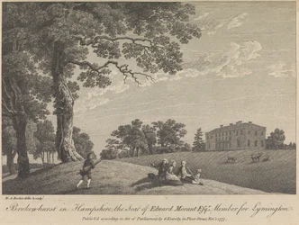 Broken-hurst i Hampshire, The Seat of Edward Morant, Esquire, medlem for Lymington (utgitt av G. Kearsly); side 43 (bind 1)