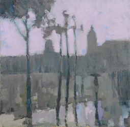 Paris i regnet, 2016 (olje på lin)