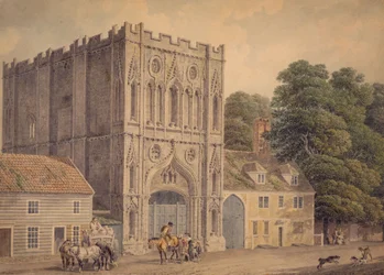 Vestfronten til Abbey Gate, Bury St. Edmunds, 1788-1801