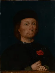 Portrett av en mann med rosa