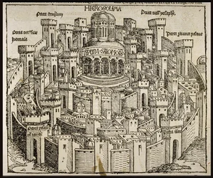 Jerusalem fra Schedels Chronicle of the World, ca 1493.