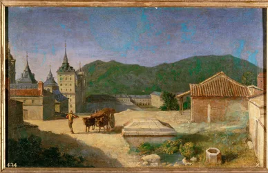 Utsikt over Escorial, Spania (maleri på lerret)