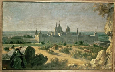 Utsikt over El Escorial-klosteret (maleri på lerret)