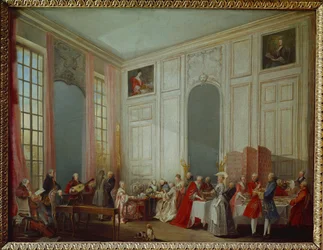 Te i salongen til Prince de Conti i Palais du Temple (maleri på lerret)