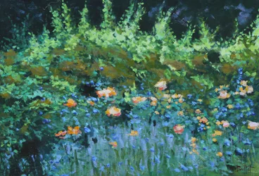Blomsterbed, 2003 (olje på plate)