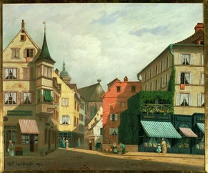 Utsikt over Colmar (olje på lerret)