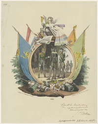 Medaljong med frivillige jegere ved Leiden University, 1830