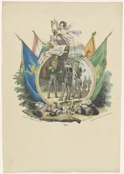 Medaljong med frivillige jegere ved Leiden University, 1830