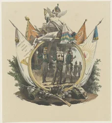 Medaljong med frivillige jegere ved Utrecht University, 1830