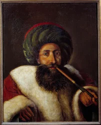 Portrett av El Seyd Khalil Bekry (Elbekri), sjeik og medlem av den store divanen i Kairo. Maleri av Michele Rigo (1770-1815)