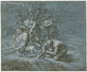 Christ Disrobed on the Cross, ca. 1680 (penn og blekk over kritt og blyant på papir)