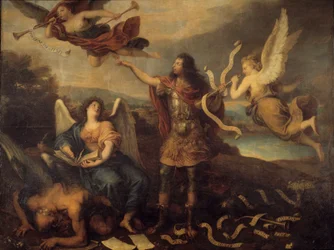 Anger. Allegori for prins Louis II av Bourbon-Conde (Bourbon Conde) kjent som Grand Conde (1621-1686). Maleri av Cornelius den unge (1642-1708)