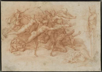Tilskrevet Bernardino Cesari - En kopi etter Michelangelos Bueskytterne ca. 1591 ca. 1600, RCIN 990442
