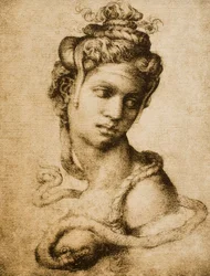 Kleopatra, tegning av Michelangelo for Tommaso Cavalieri. Casa Buonarroti, Firenze