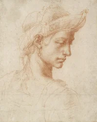 Ideell hode, ca. 1518-20 (rødt kritt på papir)