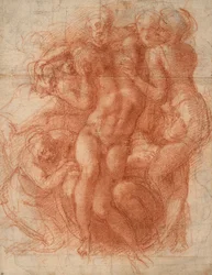 Klagesang, ca. 1530 (rødt kritt)