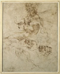 Studie av en ung mann, sittende, etter 15012