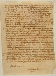Tabernakel med nisje, brev fra Michelangelo til Piero Gondi