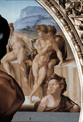 Tondo Doni: The Holy Family with Saint John the Baptist Child, detalj - 1504-06 (olje på panel)