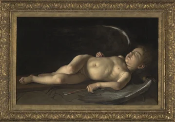 Sovende Amor (olje på lerret)