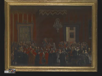 En borgerlig seremoni ved Ferdinand IVs tronbestigelse i Napoli i 1759, rundt 1780 (olje på lerret)