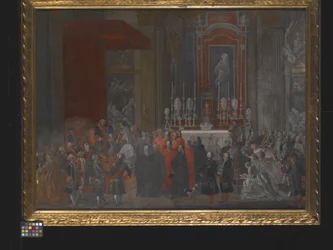 En religiøs seremoni ved Ferdinand IVs tronbestigelse i Napoli