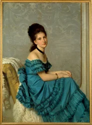 Portrett av Adelaide Banti. Maleri av Michel Gordigiani (1830-1909)