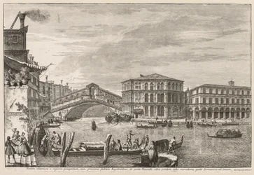 Utsikt over Venezia: Rialto-broen og markedet