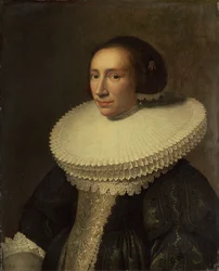 Portrett av en dame med røff, 1638.