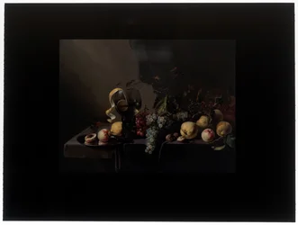Stilleben med frukt og druer