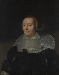 Portrett av en kvinne med blondekrage, ca. 1632-35.