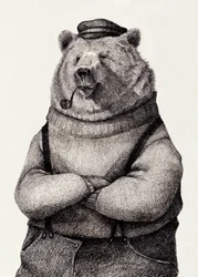 Bjørn i vintageantrekk