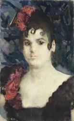 Portrett av Tatyana Lyubatovich som Carmen, 1890-tallet