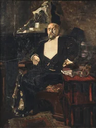 Portrett av grunnleggeren av den første russiske private operaen Savva Mamontov 1841-1918, 1897