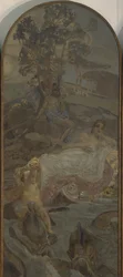 Venus, Amor og Paris Triptych The Judgment of Paris, sentrale del, 1893