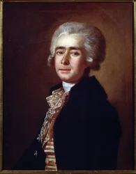 Portrett av komponisten Dmytro Bortniansky (1751-1825) (Portrett av komponisten Dmitry Bortniansky). Maleri av Mikhail Ivanovich Belsky (1753-1794). Olje på lerret, 65,7 x 52,3 cm