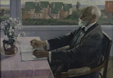 Portrett av fysiologen, psykologen og legen Ivan P. Pavlov 1849-1936, 1935