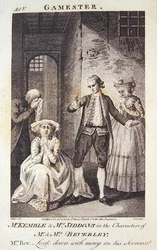 Mr. Kemble og Mrs. Siddons i rollene som Mr. og Mrs. Beverley, frontispis til «The Gamester» av Edward Moore, gravert av Cook