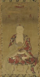 Dhyani Buddha (blekk og farge på papir)
