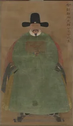 Han Yige, ca. 1368–1644 (hengende skriftrull, farge på silke)
