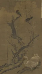Myna, gjess og blomstrende plomme