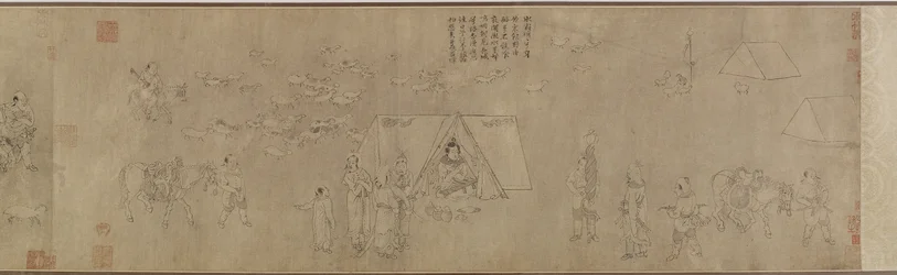 Cai Wenjis fangenskap, 1300-1400-tallet (blekk på papir)