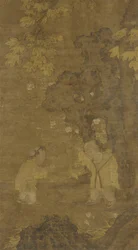 To gutter som leker med dukken til en løve, 1400-1500-tallet