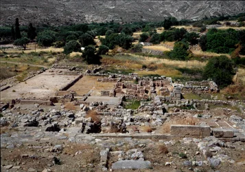 Minoisk sivilisasjon: utsikt over ruinene av palasset til Zakros bygget rundt 1700-1650 f.Kr. Kreta