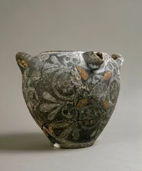 Gresk kunst: keramikkkrukke i stil med Camares. Fra Cnossos. 1900-1700 f.Kr. Heraklion, arkeologisk museum